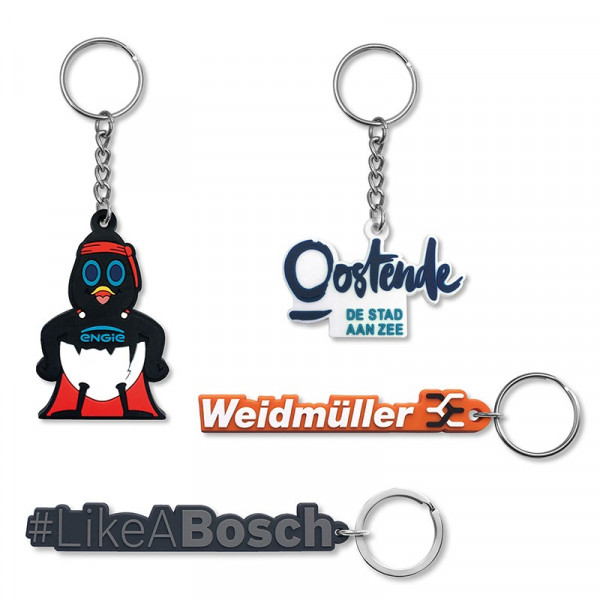 Soft PVC rubberen sleutelhanger in vrije vorm vanaf 500 stuks
