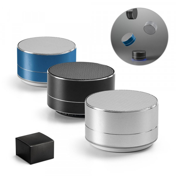 FLOREY. Draagbare 3W luidspreker met 3 uur autonomie in gerecycled aluminium (100% rAL) en gerecycle