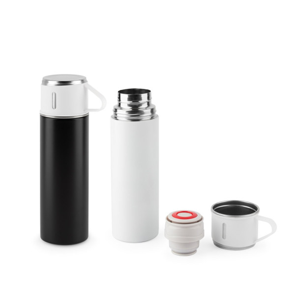 COMANECI. Dubbelwandige roestvrijstalen fles (90% gerecycled) met matte afwerking 490 ml