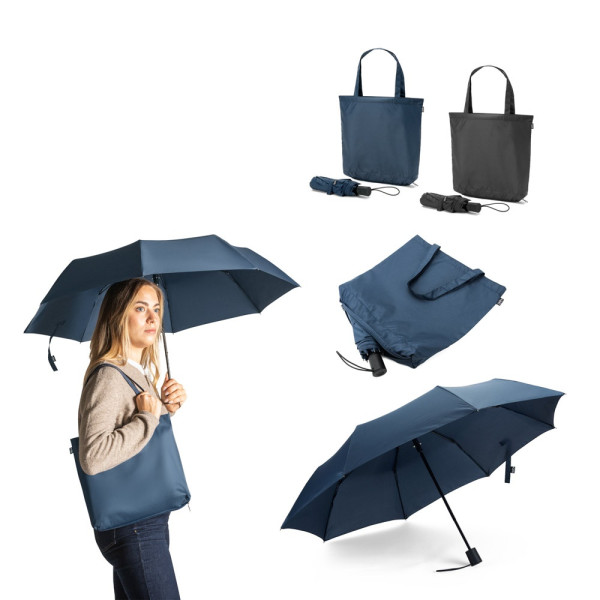SKYLAR. 2-in-1 paraplu met gerecyclede polyester boodschappentas inbegrepen