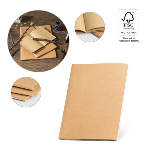 ALCOTT A4. A4 notitieboek met kartonnen omslag (250 g/m²) en effen pagina's