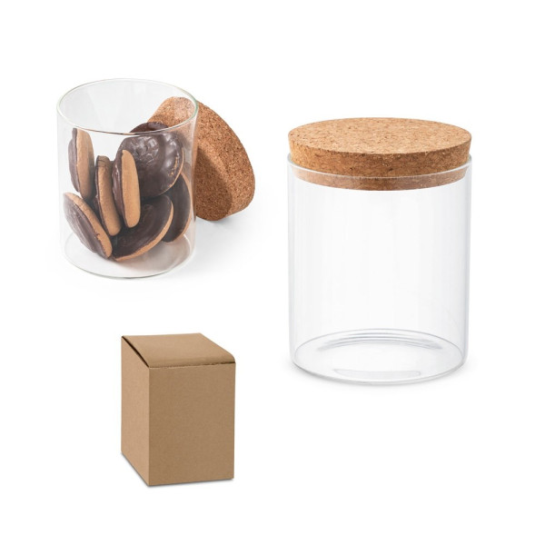 SPICE 700. Fles van borosilicaatglas met deksel van kurk 700 mL