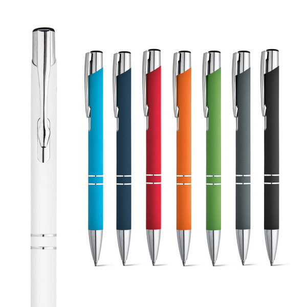 BETA SOFT. Balpen in aluminium en rubberen finish