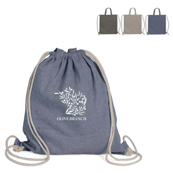 Drawstring rugzak gerecycled katoen 140g/m² 38x42cm