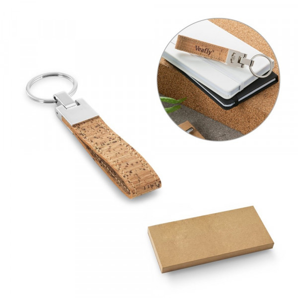 CORKS. Sleutelhanger van kurk en metaal