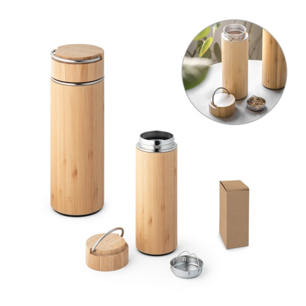 SOW. Thermosfles in bamboe en roestvrij staal 440 mL