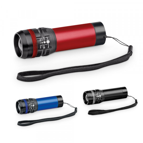 ZOOMIN. Aluminium zaklamp met zoomfunctie in 3 verschillende schijnstanden