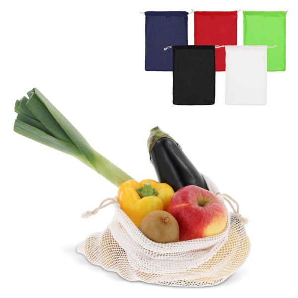 Herbruikbaar groente & fruit zakje OEKO-TEX® katoen 30x40cm