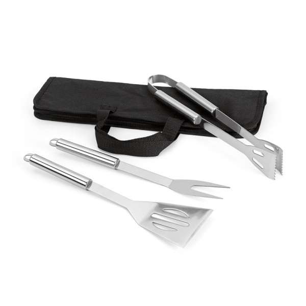 SOARES. 3 delige roestvrijstalen barbecueset