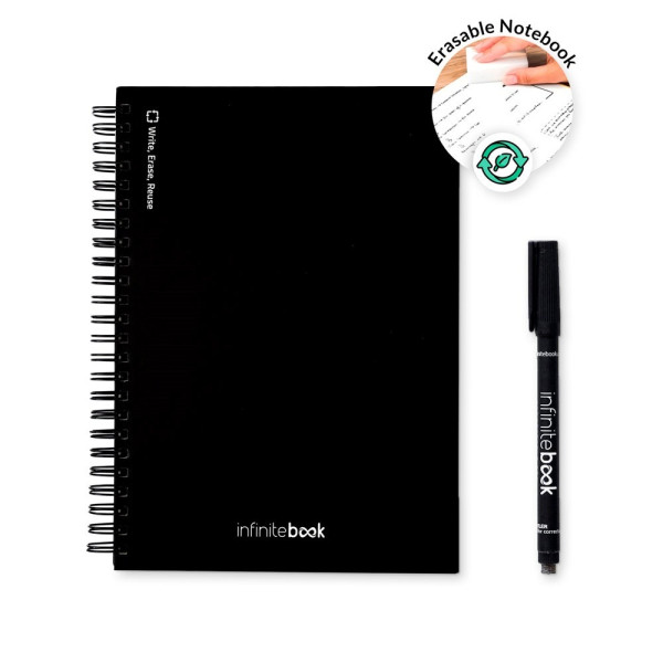 STARTER KIT INFINITEBOOK A5. Set bestaat uit een “ infinity Journal”, schoonmaakset, marker en marke