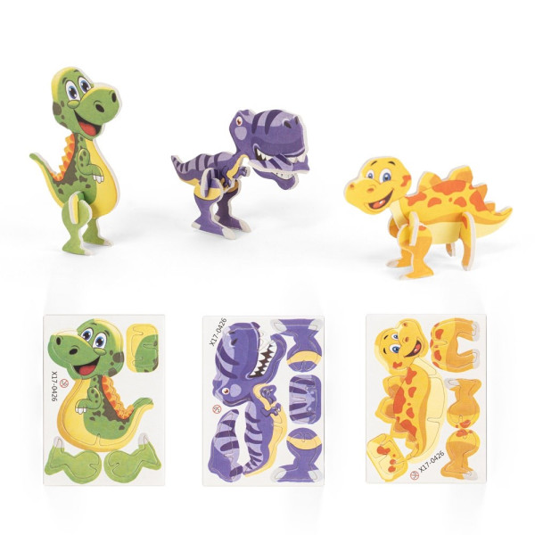 DINOSAURUS. 3D-puzzel in papier en EVA in de vorm van een dinosaurus