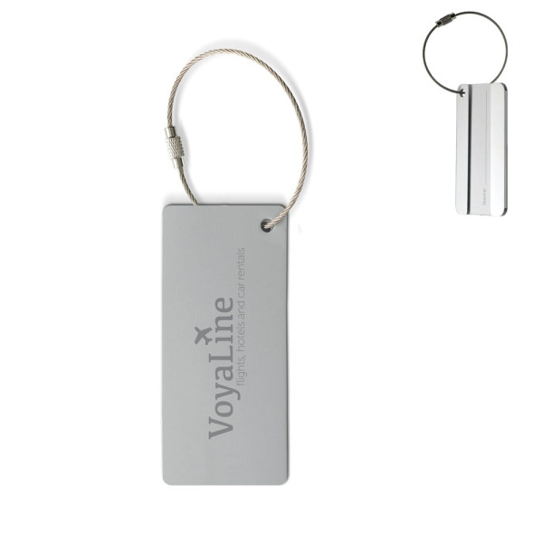 Aluminium bagagelabel rechthoek