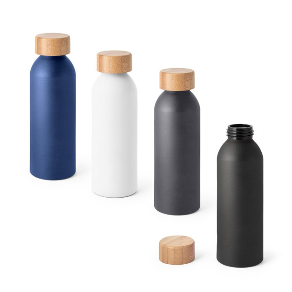 QUETA. Aluminium fles met bamboe deksel 550 mL