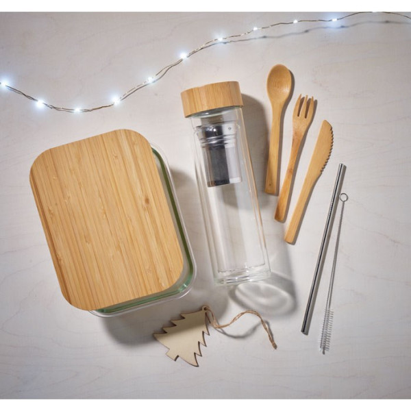 TUNDRA LUNCHBOX - Lunchbox glas bamboe deksel9000