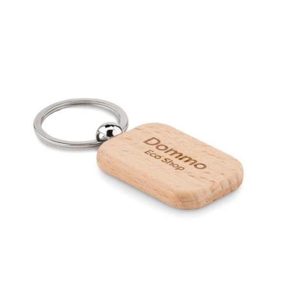 POTY WOOD - Houten sleutelhanger rechthoek