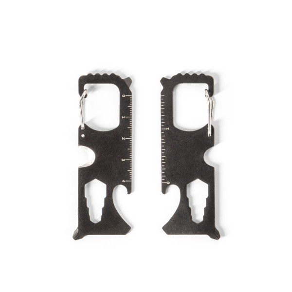 SCREWY. Multifunctionele kaart van roestvrij staal met 8 functies