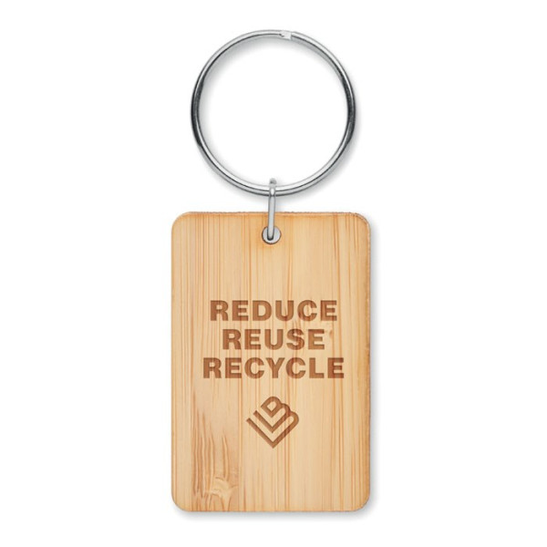ANGLEBOO - Rechthoekige bamboe sleutelhanger