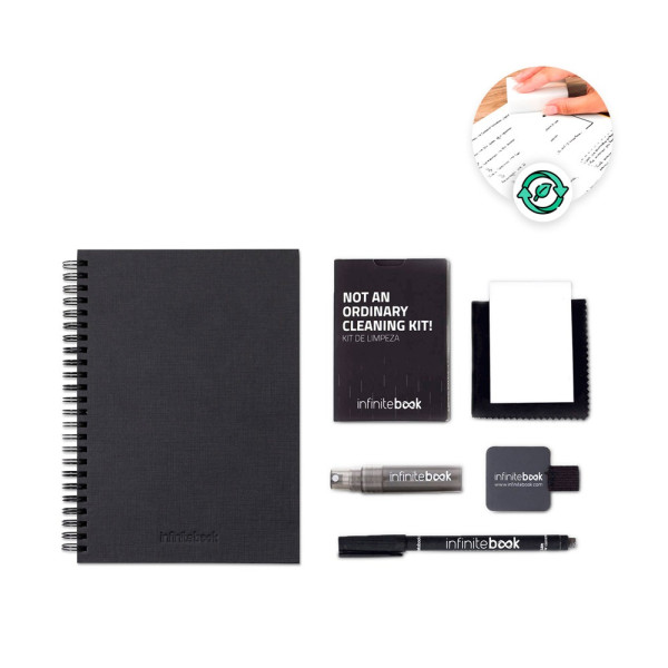 STARTER KIT INFINITEBOOK A5 PLANNER TEXTURE. Set bestaande uit “Infinitebook” met harde kaft, 1 rein