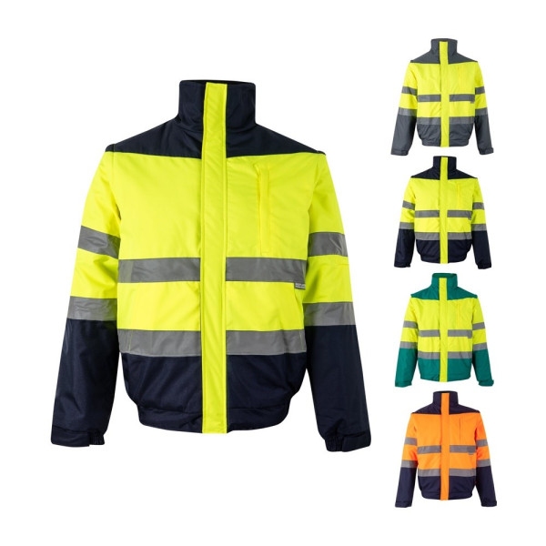 VL JUPITER LARGE. Tweekleurig gewatteerd jack (180g/m²) van polyester (100%) met PU-coating