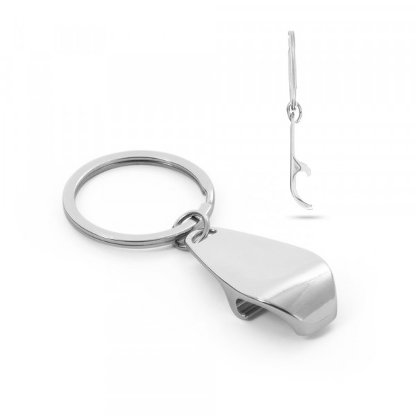HELLI. Metalen sleutelhanger met flesopener