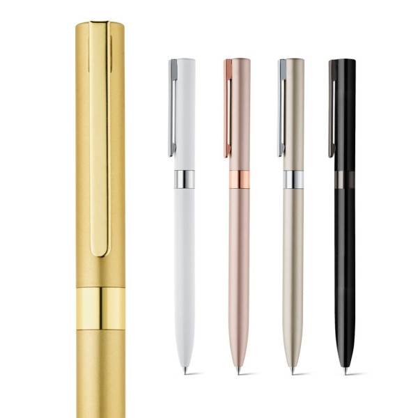 CLARE. Aluminium balpen met draaimechanisme en clip