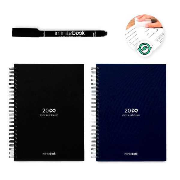 STARTER KIT INFINITE PLANNER A5. Set bestaat uit een “”infinite Diary“”, schoonmaakset, marker en ma