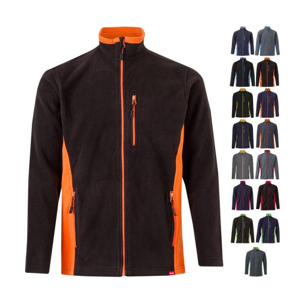 VL GERAS. Tweekleurig fleecejack (220g/m²) van polyester (100%)