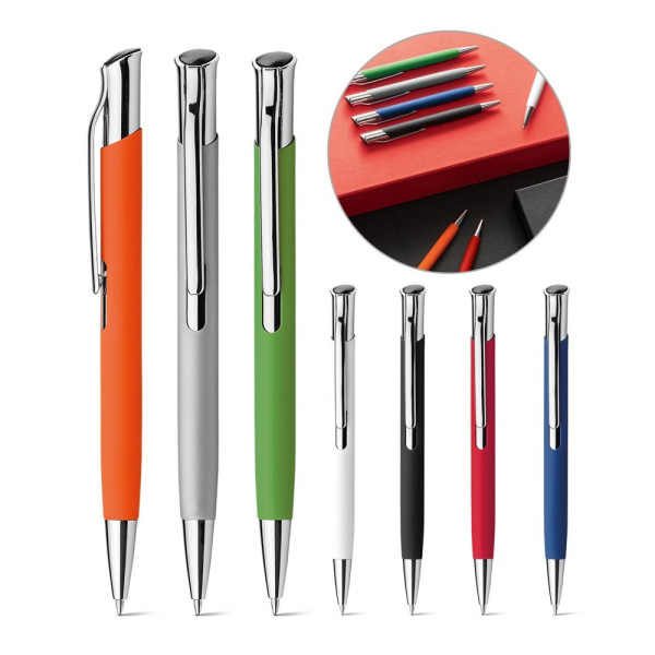 OLAF SOFT. Aluminium balpen met rubberen afwerking