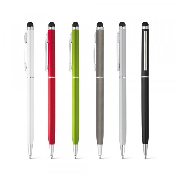 ZOE. Aluminium balpen met draaimechanisme en touch tip