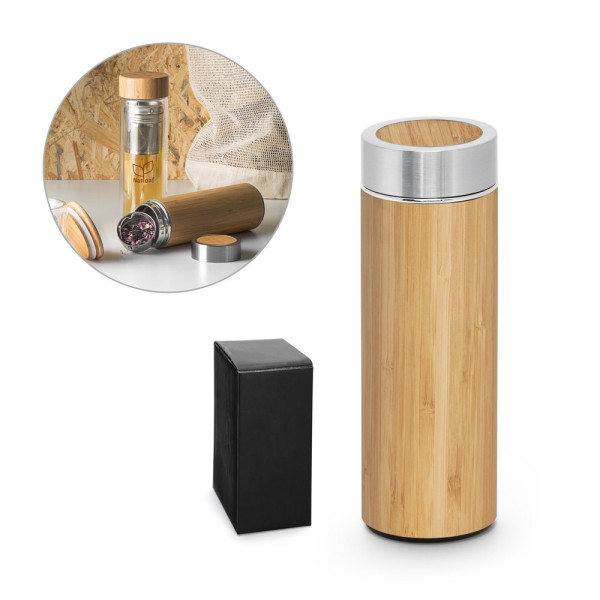 NATUREL. Bamboe en roestvrijstalen (90% gerecycled) thermische 430 ml