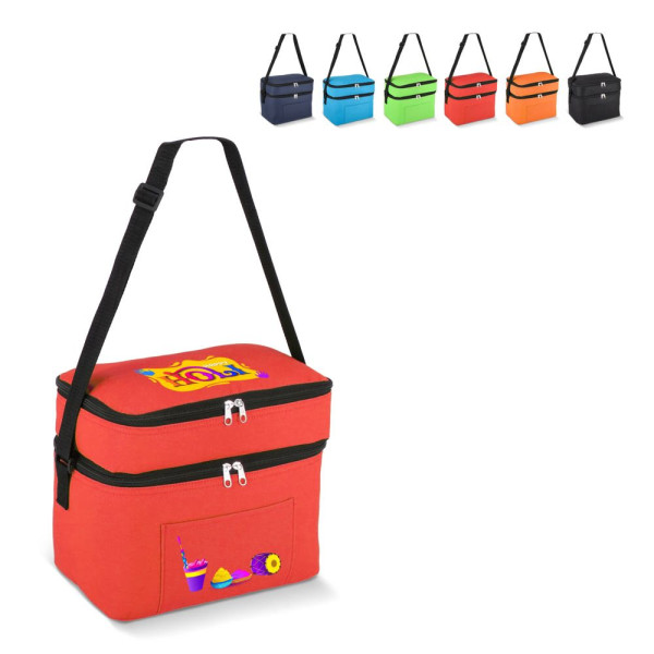 R-PET 600D koeltas met dubbele compartimenten, 30 x 20 x 25 cm, 12L