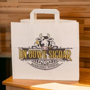 Snacktassen gevouwen handvat wit XL (A3) 32 x 18 x 28 cm