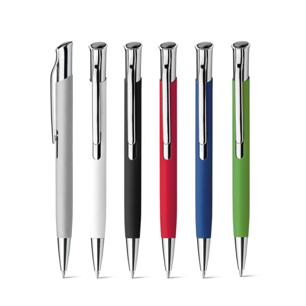 OLAF SOFT. Aluminium balpen met rubberen afwerking
