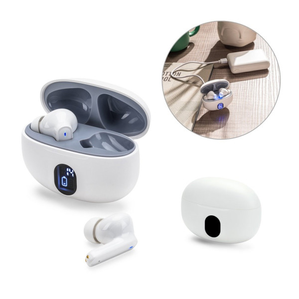 CAETANO. Draadloze oordopjes met 4 uur batterijduur op gerecycled ABS (100% rABS)
