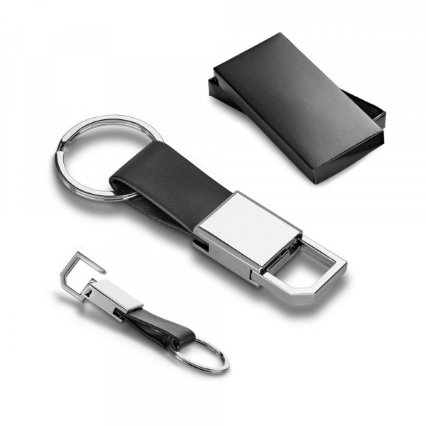 BOURCHIER. Sleutelhanger metaal en PU