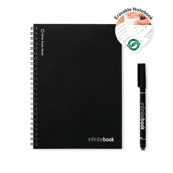 INFINITEBOOK LINED A5. Infinitebook met flexibele kaft en 15 gelinieerde whiteboardpagina's
