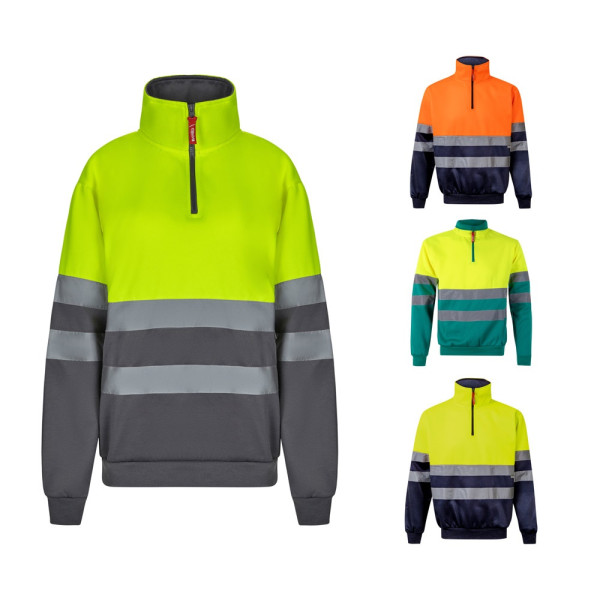 VL THOR LARGE. Tweekleurig sweatshirt (300g/m²) van polyester fleece (100%)