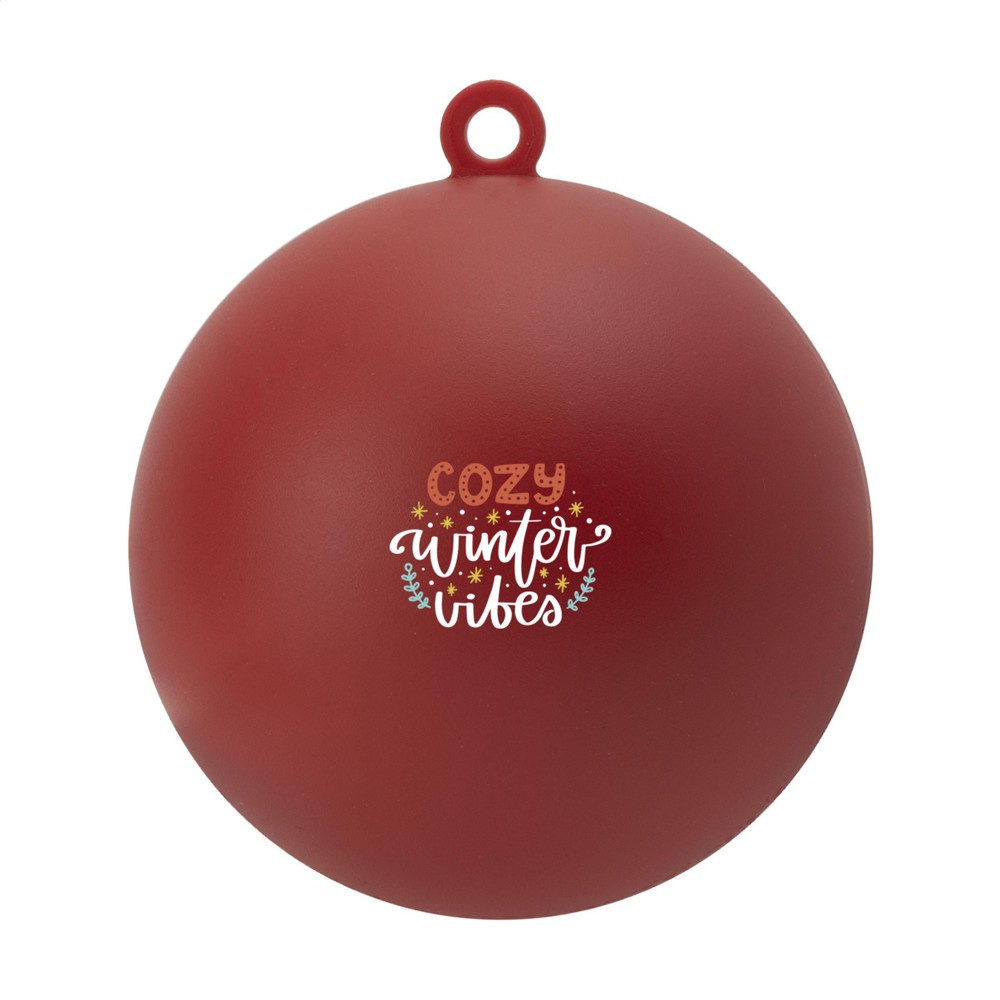 Kerstbal Ø 7 cm Recycled PP - Made in Europe - rood (± PMS 3517)