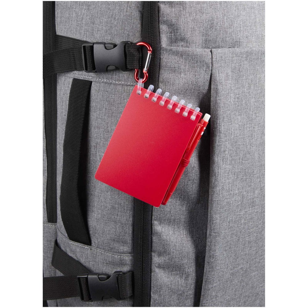 Lig Mini gerecycleerd outdoor notitieboek met zachte kaft en balpen (zwarte inkt)