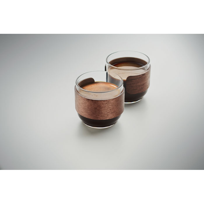 BOGOTA SET - Koffieglazen set walnoot greep