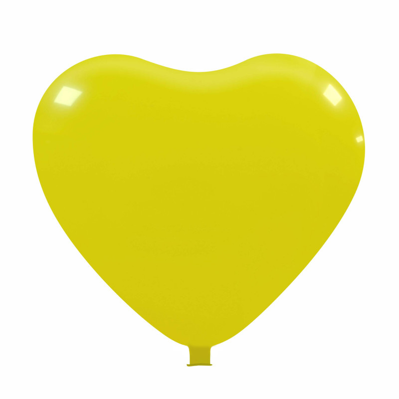 Reuzenballonnen bedrukt hartvorm - Ø 65 cm / omvang 170 cm / 25 inch - Geel (06)