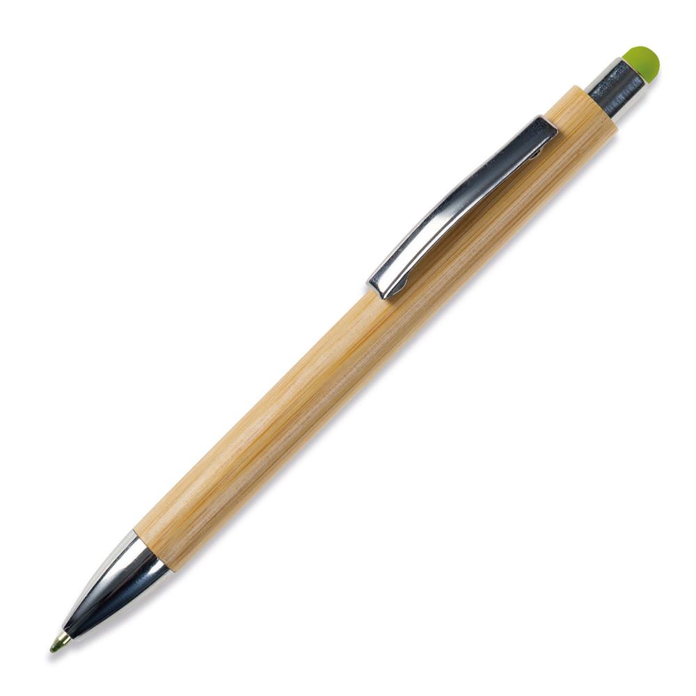 Balpen New York bamboe met stylus - Groen