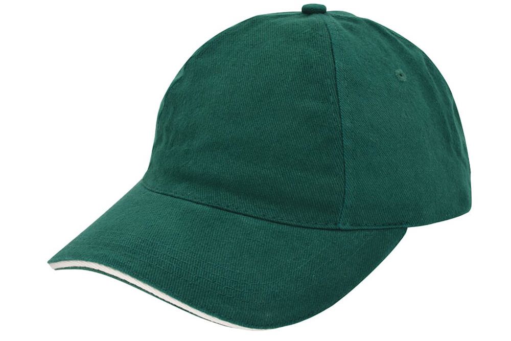 Brushed promo cap - Flessengroen (PMS 3308c) / Naturel