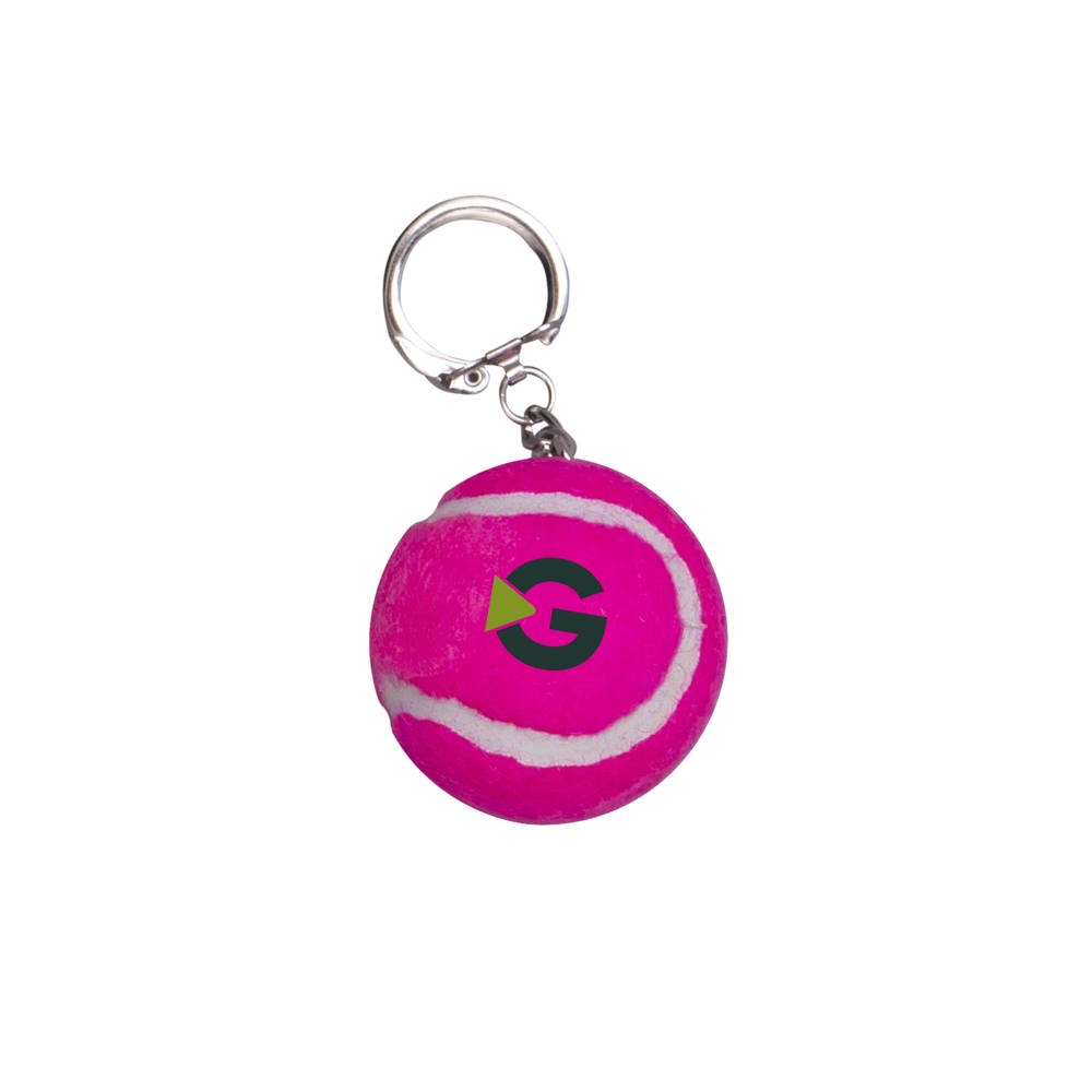 Tennisbal sleutelhanger gekleurd - roze