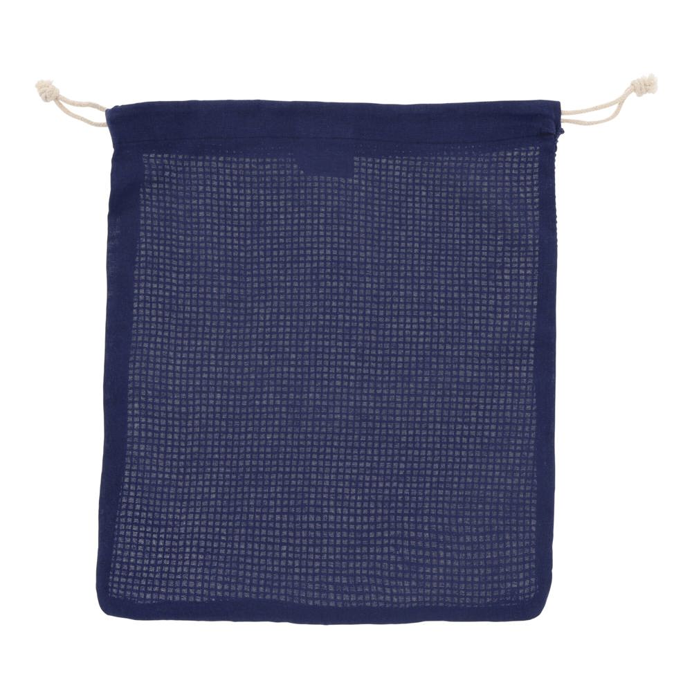 Herbruikbaar groente &amp; fruit zakje OEKO-TEX® katoen 25x30cm - donkerblauw