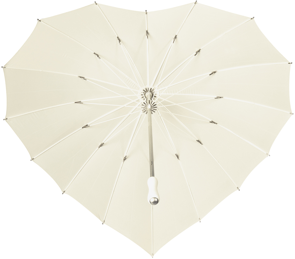 FALCONE - Hartvormige paraplu registered design - Handopening - Windproof - 110 cm - Gebroken wit