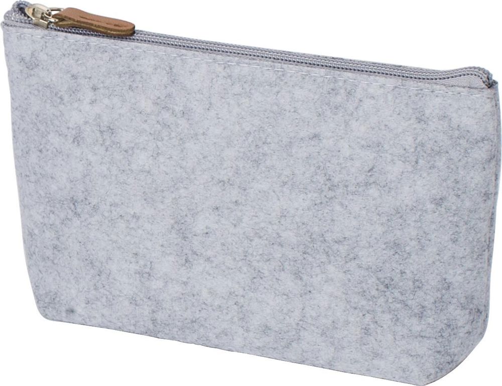 Cosmetisch tasje Lucy | Gerecycled vilt | Synthetisch leren details