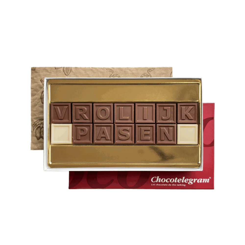 ChocoTelegram 14 | vrolijk pasen | melk/wit | 133g