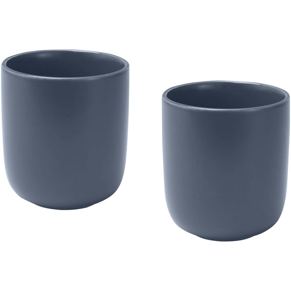 Male keramische bekers van 200 ml met matte afwerking, set van 2 - Hale blauw