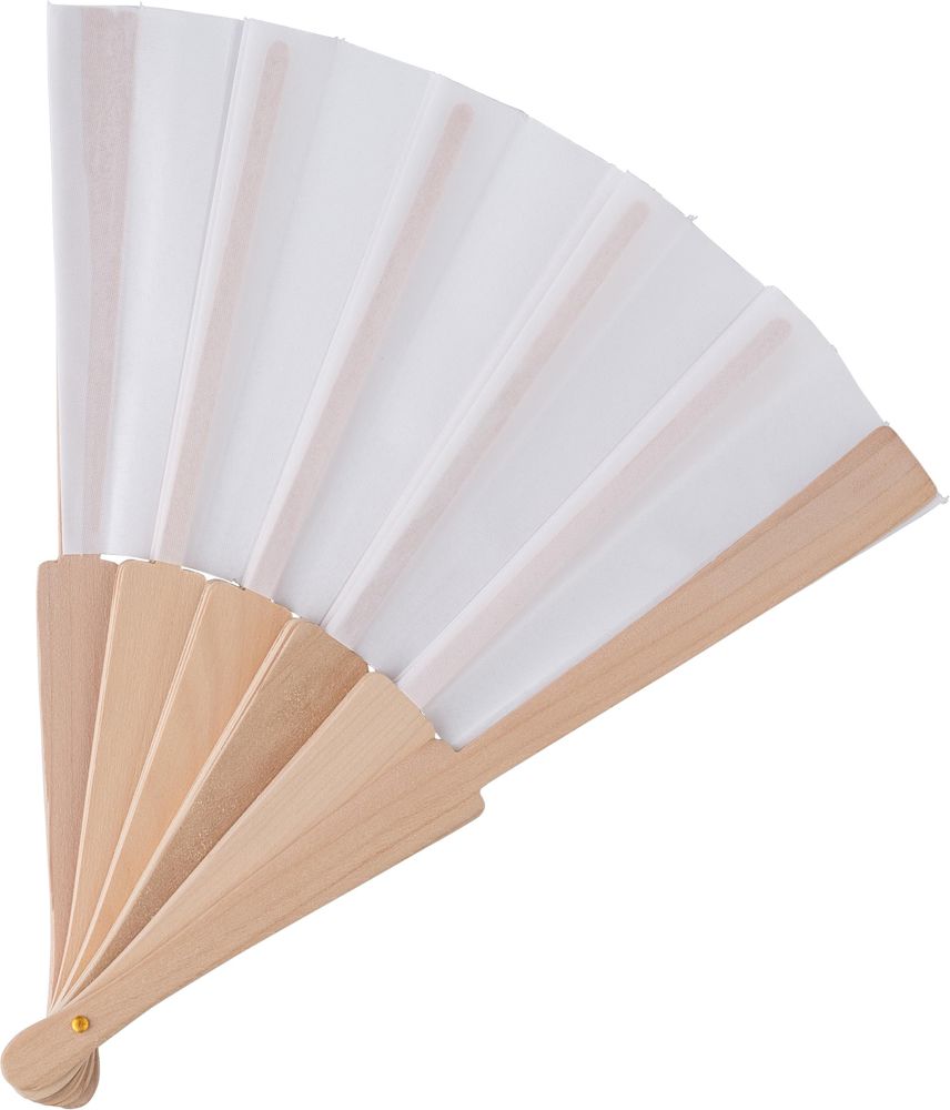 Handwaaier Rosanne | Gerecycled stof | Houten handvat